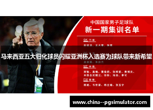 马来西亚五大归化球员闪耀亚洲杯入选赛为球队带来新希望
